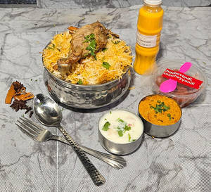 Chicken Dum Biryani , Double Ka Meetha With Badam Milk