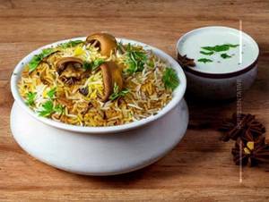 Mushroom biryani
