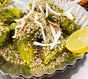 Green fry tadka khaman