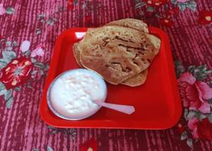 4 Plain Tawa Paratha with Dahi