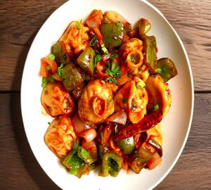 Veg Hot Garlic Pan Fried Schezwan Momo's