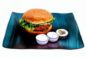 Schezwan saucy burger