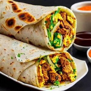 Double Egg Lachha Shawarma Roll