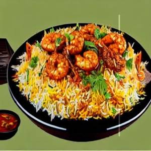 Awadhi Prawns Biryani