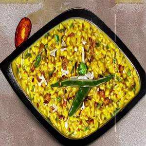 Sev Cheese Mayo Sweetcorn Khichdi