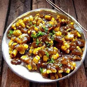 Corn & Mushroomin Black Pepper Sauce