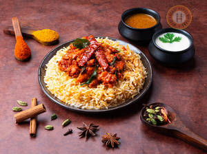 Boneless Chicken 65 Biryani Bowl  (serves  1)