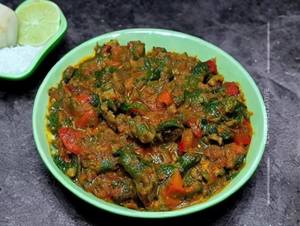 Veg Keema Kaleji (Soya Chaap) 