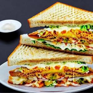 Chicken Cheese Egg Triple Layered