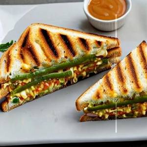 Grilled vegetable cheese sandwich