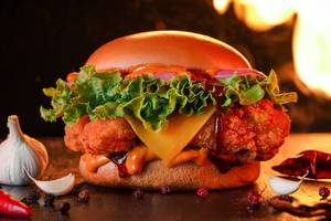 Korean Fried Chicken Burger.