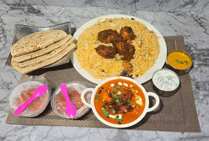 Chicken Fry Biryani Full+2double Ka Meetha+butterchicken+3 Rumali