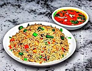 Veg Schezwan Triple Fried Rice