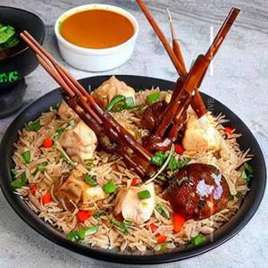 Chicken lollopops fried rice