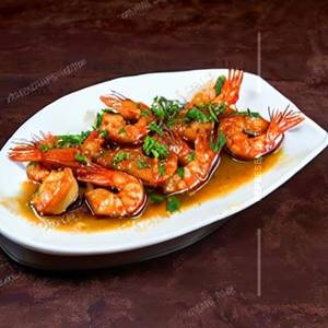 Prawns hot garlic fish