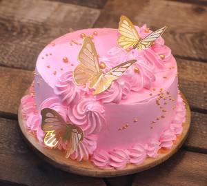 Couple cake pink berry butterfly 500gm