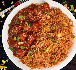 Chicken Manchurian Egg Noodles