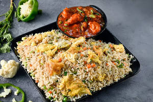 Schezwan Chicken (4pcs) + Mixed Fried Rice