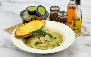 Farfale In Pesto Cheese Sauce