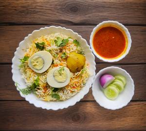 Egg Biryani With Salad