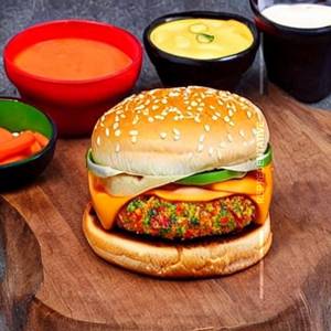 Cheesy Burst Veg Burger