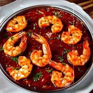 Prawns chilli fish wet