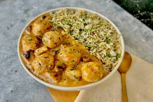 Meatball Stroganoff Rice Bowl