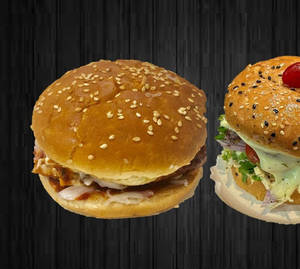 Veg Cheese Burger with Aloo Tikki Burger