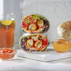 Chef Avani's Special burrito Wrap + Iced Tea