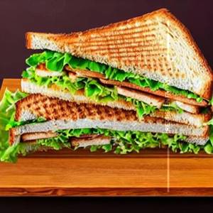 Green Fantasy Grill Club Sandwich