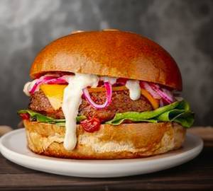 Cheese chicken patty bugger