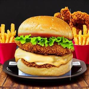 Crunchy Fried Chicken Burger
