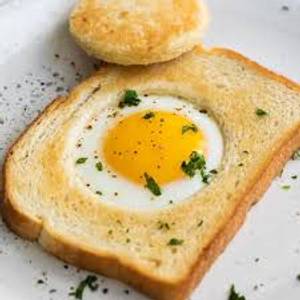 Sunny side up egg with bread