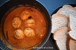 Egg curry with bread