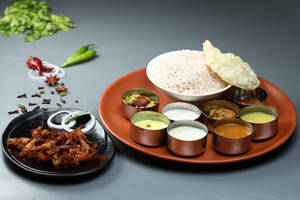 Meals With Fish Curry (red Rice) + Natholi Fry