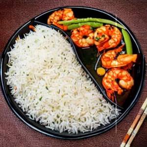 Prawns Schezwan Chopper Rice
