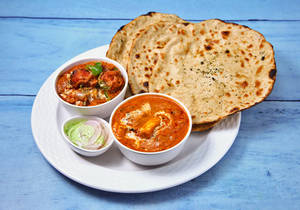 Shahi Paneer + Kadai Chaap + Butter Roti (2 Pcs)