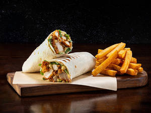 Non Veg Wraps Combo - Atomic Chicken Wrap + Fries