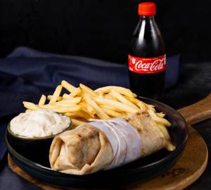 Chicken Shawarma With Salad [rumali] + French Fries + Coke [250 Ml]