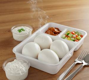 Boiled Egg (04 Pcs Boiled Egg + Chutney + Curd + Pickle + Salad)