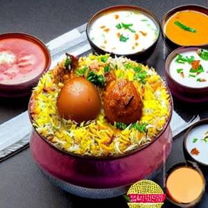 Egg chicken dum biryani
