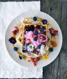 White chocolate waffle