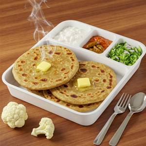 Phul Gobhi Paratha (Served With: 02 Pcs Phul Gobhi Paratha + Chutney + Curd + Pickle + Salad)
