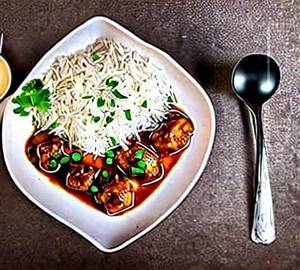 Chicken Manchurian.rice