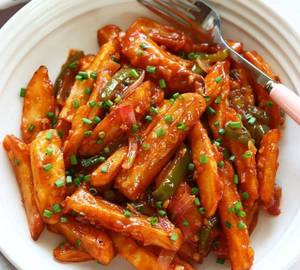 Honey chilli potato