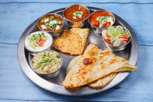 Paratha Thali (Veg Special Thali with 2 Pranthas)