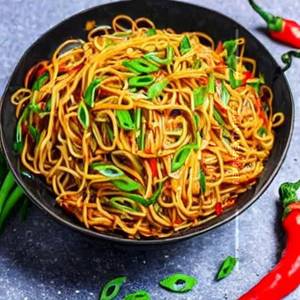 Schezwan chilli garlic noodles non vea