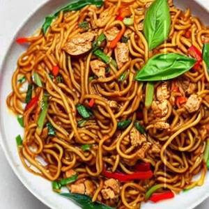 Chicken Spicy Basil Noodles
