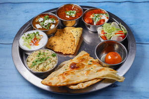 Veg Special Thali With Sweet Dish