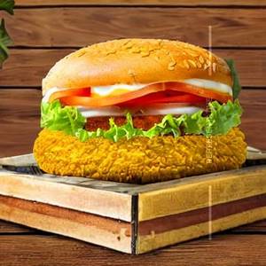 Treble cheesy aloo tikki burger